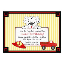 Little Fireman First Birthday Personalized Announcement