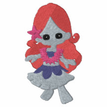 Little Flower Mermaid Redhead Girl Design Polo Shirt