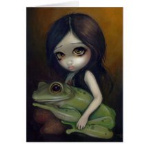 "Little Frog Girl" Greeting Card