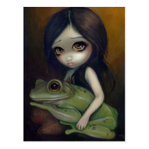 "Little Frog Girl" Postcard