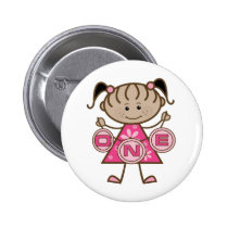 Little Girl 1st Birthday T-shirts and Gifts buttons