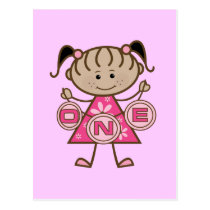 Little Girl 1st Birthday T-shirts and Gifts postcards