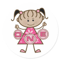 Little Girl 1st Birthday T-shirts and Gifts stickers