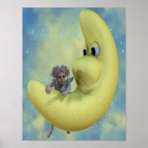 Little Girl Angel at Play Poster