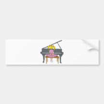 little girl playing piano bumper sticker