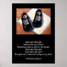 LITTLE GIRL SHOE POSTER WITH NURSERY RHYME