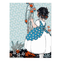 Little Girl With Flowers Postcard