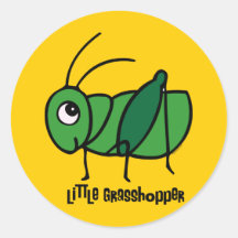 Little Grasshopper Round Stickers