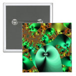 Little Green Fractals Pinback Button