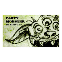 Little Green Monster Sketch Business Cards