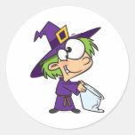 little halloween witch kid sticker