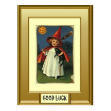 Little Halloween witch Post Cards