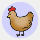 Little hen round sticker