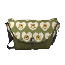 LITTLE HOOT OWL COURIER BAG IN GREEN