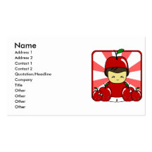 Little Kawaii Apple Boy With Apples Business Card Templates