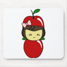 Little Kawaii Apple Girl Mouse Pads