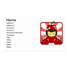 Little Kawaii Apple Girl With Apples Business Card Templates