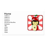 Little Kawaii Apple Girl With Seeds Business Card Template