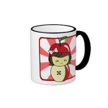 Little Kawaii Apple Girl With Seeds Coffee Mugs