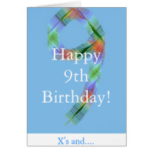 Little Kids 9th Birthday Card