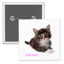 little kitty pinback button