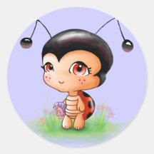 Little Ladybug Girl Sticker