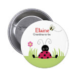 Little Ladybug Red NAME TAG Personalised Button