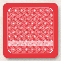 Little Leaf Coasters Set - Red cork coasters