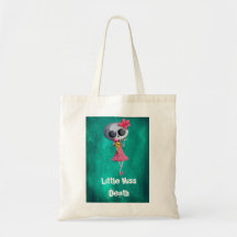 Little Miss Death with Halloween Ice Cream Canvas Bags