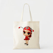 Little Miss Ladybug Canvas Bags