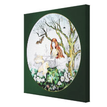 Little Miss Muffet Stretched Canvas Prints
