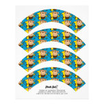 Little Monkey 1st Birthday Boy Cupcake Wrappers Letterhead Design