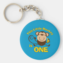 Little Monkey 1st Birthday Boy Keychain
