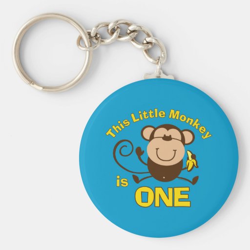 Little Monkey 1st Birthday Boy Keychain