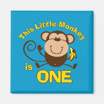 Little Monkey 1st Birthday Boy Magnet