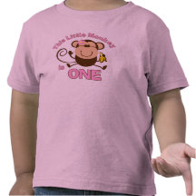Little Monkey 1st Birthday Girl Toddler T-shirt