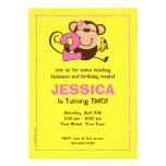 Little Monkey 2nd Birthday Girl Custom Invitations