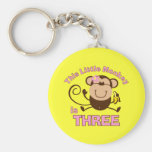 Little Monkey 3rd Birthday Girl Keychains