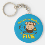 Little Monkey 5th Birthday Boy Key Chains