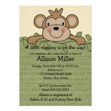 Little Monkey Baby Shower Invitation
