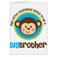 Little Monkey Going To Be A Big Brother Cards