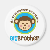 Little Monkey Going To Be A Big Brother Fridge Magnets