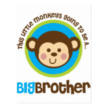 Little Monkey Going To Be A Big Brother Post Card