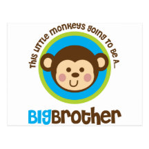 Little Monkey Going To Be A Big Brother Post Cards