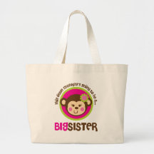Little Monkey Going To Be A Big Sister Tote Bags
