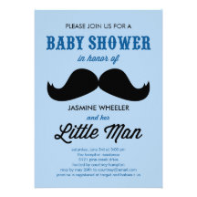 Little Mustache Baby Shower Invitations