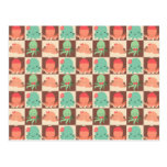 Little Octopuses Chequered Pattern Postcards