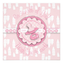 Little One Girl TY Square Personalized Invitations