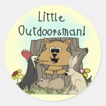 Little Outdoorsman Round Stickers