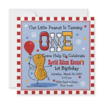 Little Peanut 1st Birthday Party Invitation